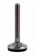 Stainless steel feet – heavy load – Stainless steel adjustable feet Ø 60, 10° tilting screw, vulcanized pad